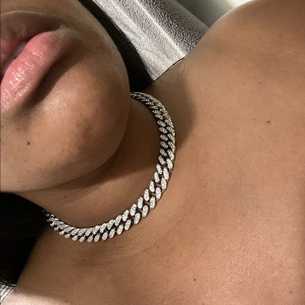 Cuban Link Chain Bling Diamond Necklace Diamond 18 inch * - Picture 1 of 3